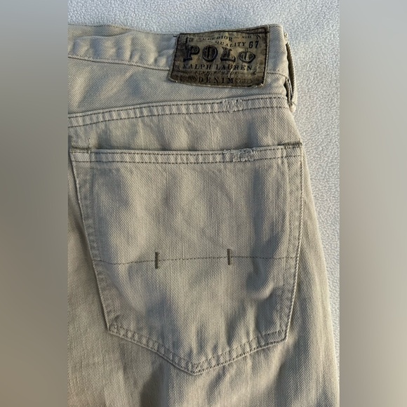 Polo Ralph Lauren 867 Jeans Men's 38x31 Classic Fit Beige Authentic Denim READ* - Picture 6 of 14